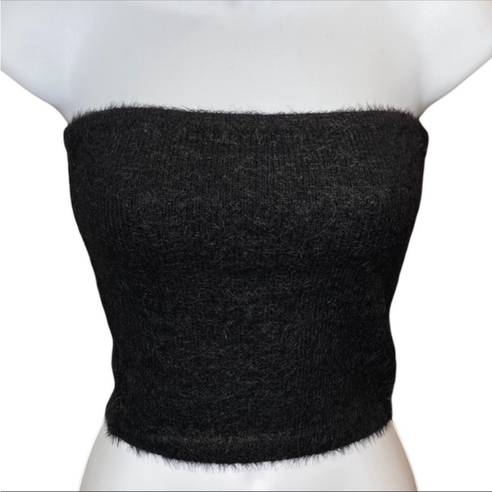 SHE + SKY Fuzzy Knit Sweater Tube Top M - Picture 3 of 8